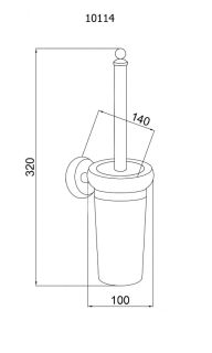 Щётка для туалета Boheme Palazzo Bianco золото 10114